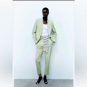 Zara Light Green 2 Piece Pant Suit US Size 6 IT 42